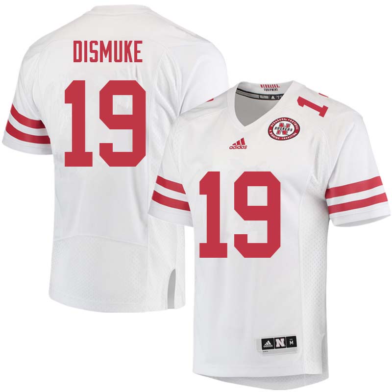 Men #19 Marquel Dismuke Nebraska Cornhuskers College Football Jerseys Sale-White